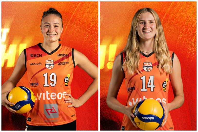 De gauche à droite : Amélie Lengweiler et Nina Scrucca prolongent leur contrat au NUC pour une saison. (Photo : NUC).