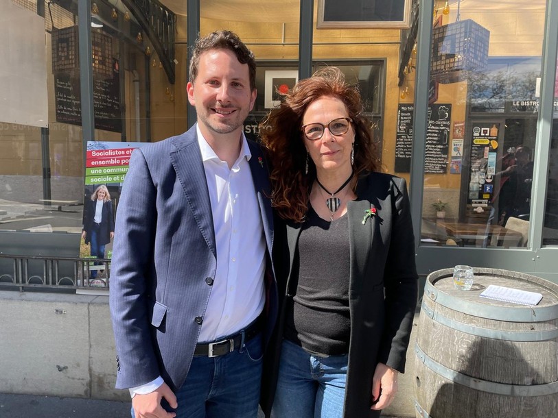 Jonathan Gretillat et Julie Courcier Delafontaine, candidats PS au Conseil communal de Neuchâtel.