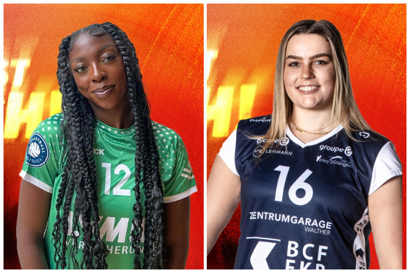 Nouvelles venues au NUC, Gloria Mutiri et Caroline Meuth rejoindront le club neuchâtelois pour la prochaine saison. (Photo : NUC)