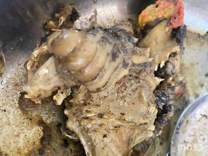 Un plat avec de la viande de serpent.