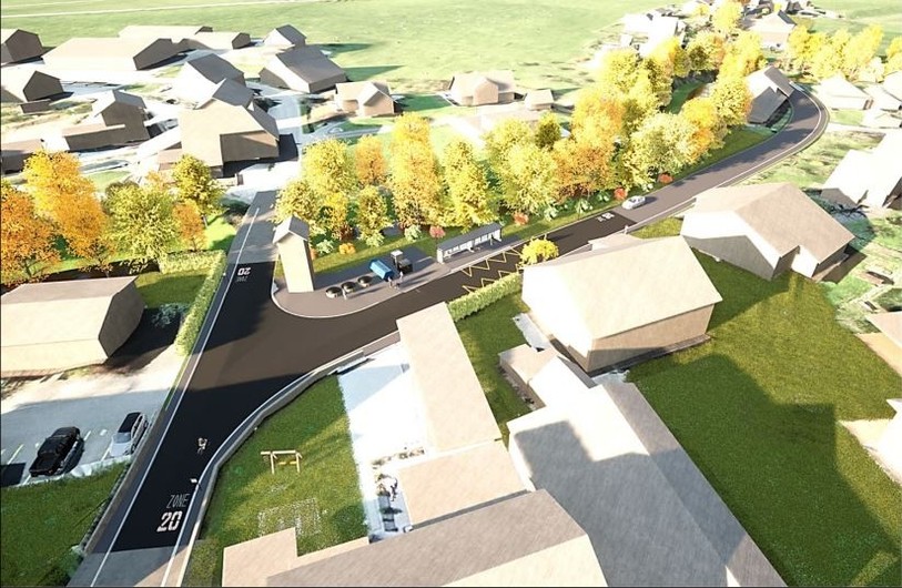 Une illustration de la future Grand-Rue à Courcelon après les travaux de réfection. (Image : commune mixte de Courroux-Courcelon)