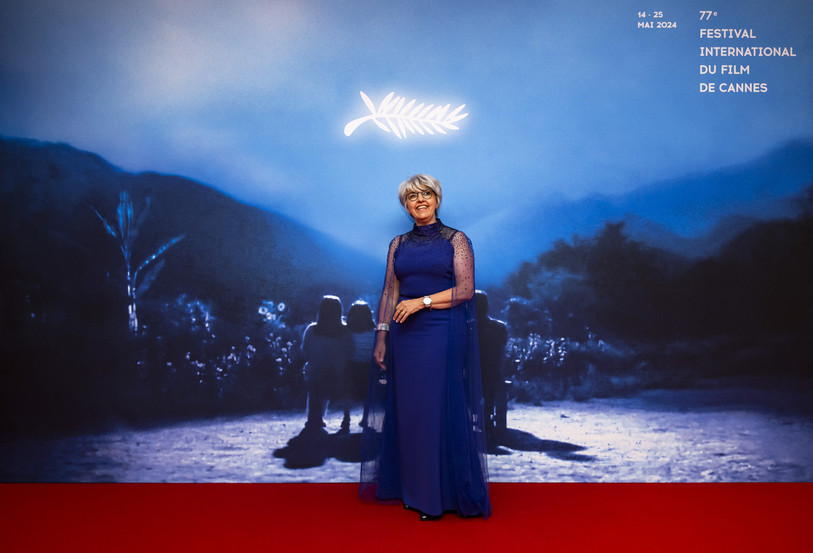 La conseillère fédérale Elisabeth Baume-Schneider a foulé le tapis rouge du Festival de Cannes. (Photo: KEYSTONE/JEAN-CHRISTOPHE BOTT)