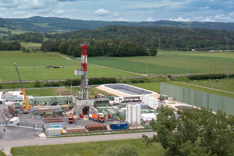 Geo-Energie Suisse annonce l'annulation de la visite de presse du site de forage de Haute-Sorne. (Photo : Georges Henz).