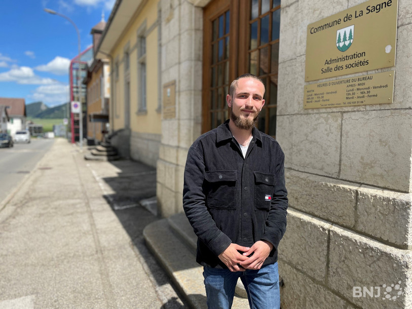 Nicolas Burgat, élu popiste au Conseil général de La Sagne, le 21 avril 2024.
