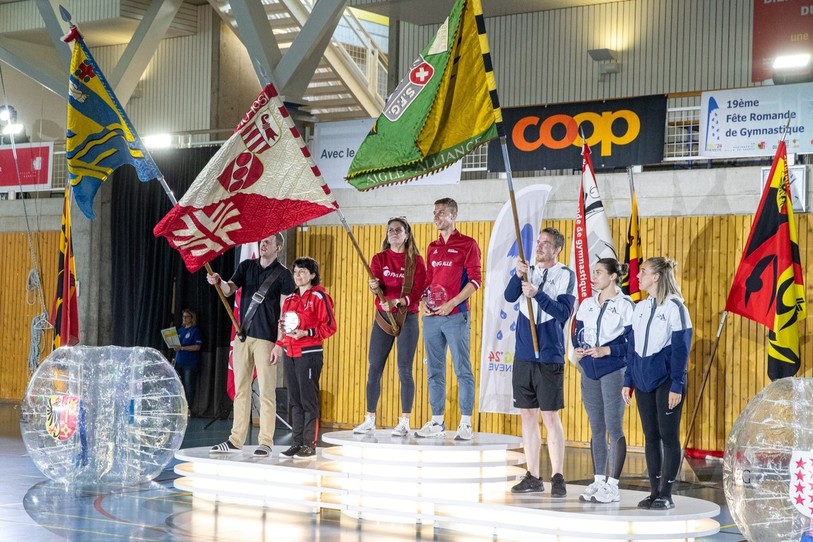 La FSG Alle a pu fièrement faire flotter les couleurs jurassiennes à Genève (photo : FSG Alle).