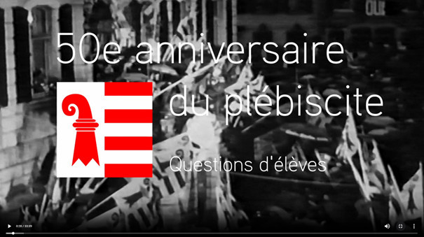 Le documentaire « 50e anniversaire du plébiscite : questions d'élèves » sera proposé dans les classes du canton. Photo : Département de la formation.