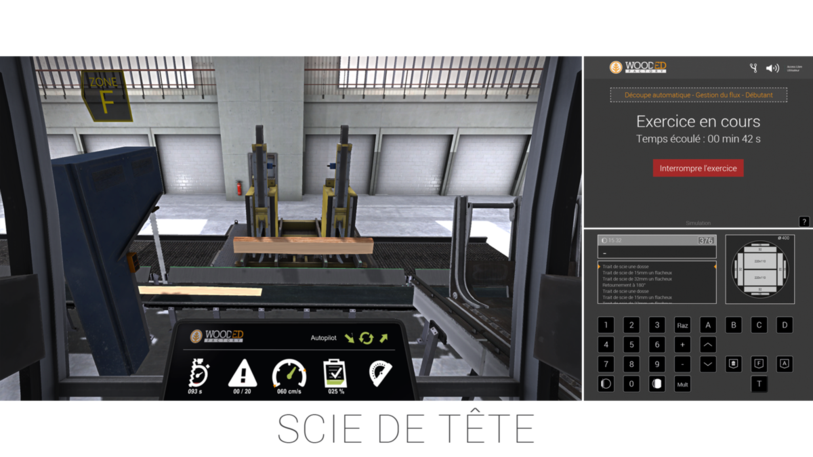 Le simulateur de sciage s'apparente à un jeu vidéo.