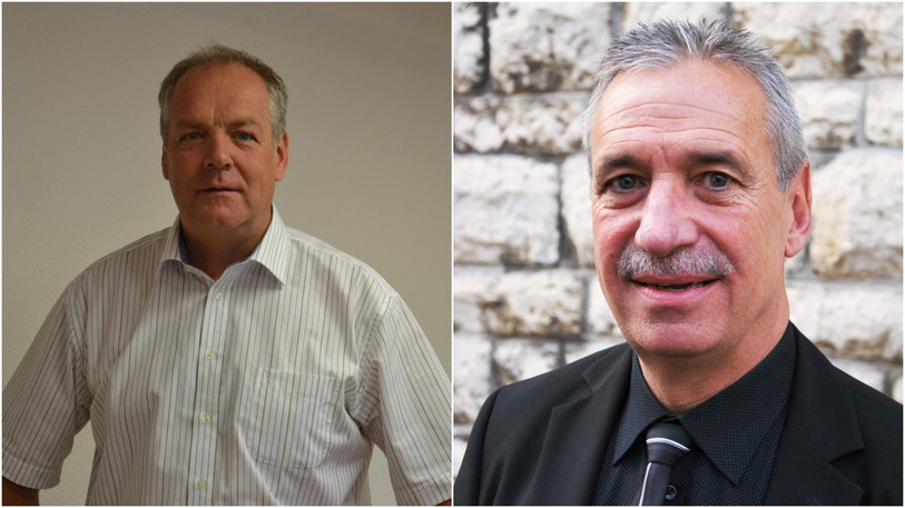 Les maires de Tavannes Pierre-André Geiser et de Tramelan Philippe Augsburger