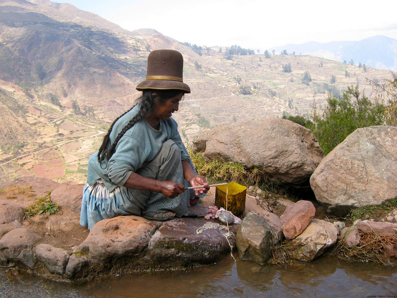 Une femme andine dans un village de montagne en Bolivie. (photo: Raoul Känzig)