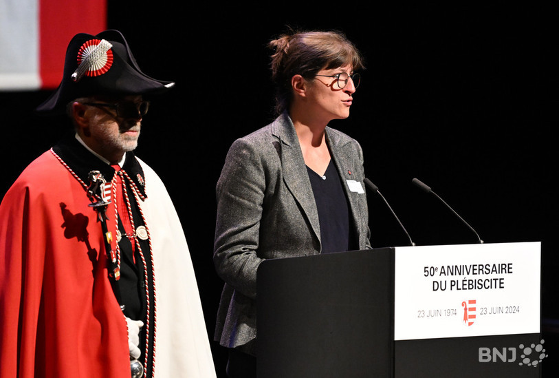 Pauline Godat s’est exprimée en tant que première citoyenne du canton du Jura. (Photo : Georges Henz)