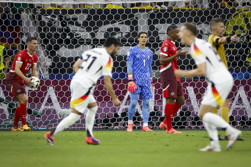 Fin de match frustrante pour la Suisse de Yann Sommer face à l'Allemagne à l'Euro 2024 (photo : KEYSTONE/Peter Klaunzer).