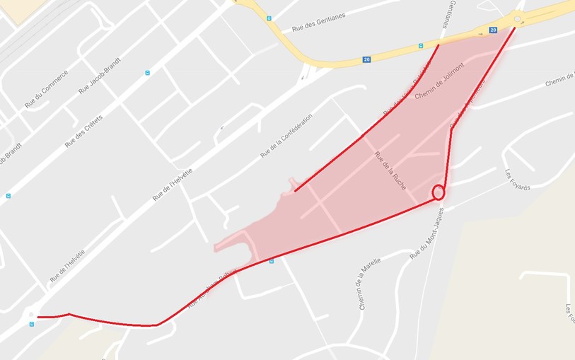 Sont concernées les rues des Apenteurs, Vieux-patriotes et Abraham-Robert, ainsi que tous les zones entre ces rues. (Carte : Google Map).