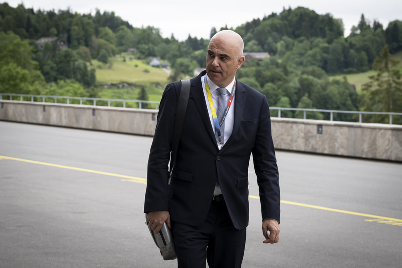 Alain Berset, ici au sommet du Bürgenstock, saura mardi s'il est élu au poste de secrétaire général du Conseil de l'Europe. (Photo d'archive : KEYSTONE / URS Flueeler).
