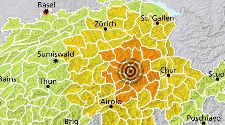 L'épicentre a été localisé dans le canton de Glaris