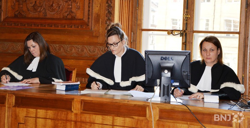 La Cour du procès fictif, présidée par Florence Domine (au centre).