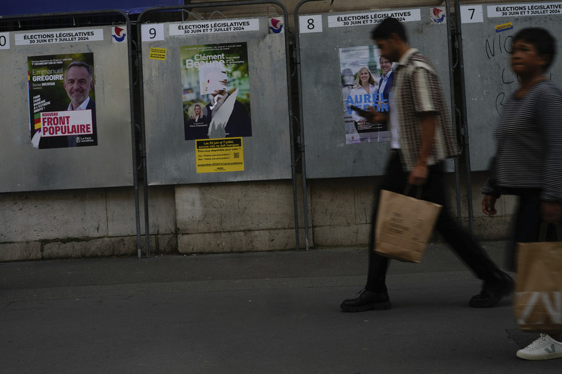 Les électeurs français sont appelés aux urnes ce dimanche pour le premier tour des élections législatives. (Photo : KEYSTONE / AP / Thibault Camus).