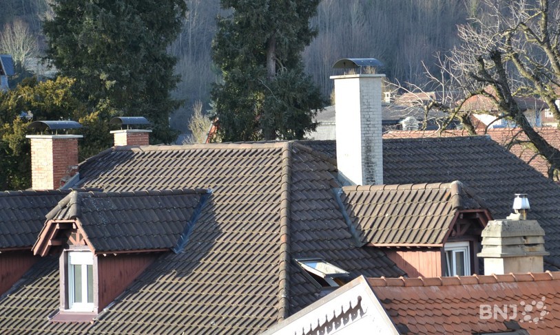 Vue sur les toits et les cheminées