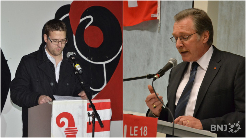 Clément Piquerez, représentant du groupe Bélier et Patrick Röthlisberger, vice-président de Force démocratique