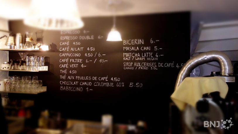 Tableau de cafés chez