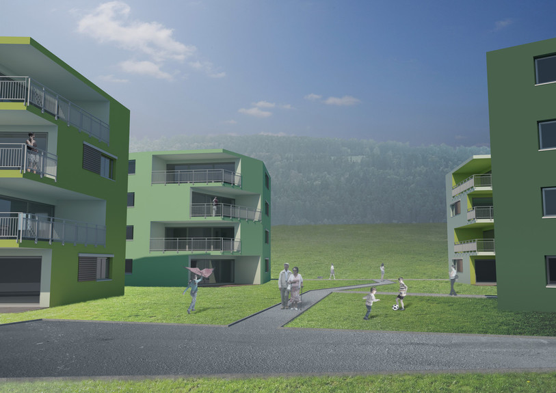 Le projet devrait être constitué de huits immeubles de quatre étages (photo: MBR Architecture SA)