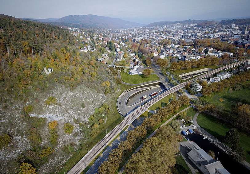 Visualisation de la jonction située à proximité du lac- Visualisation: www.a5-biel-bienne. ch
