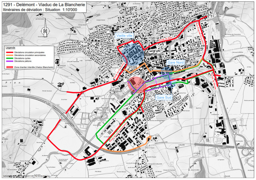 Les déviations du Viaduc de la Blancherie.