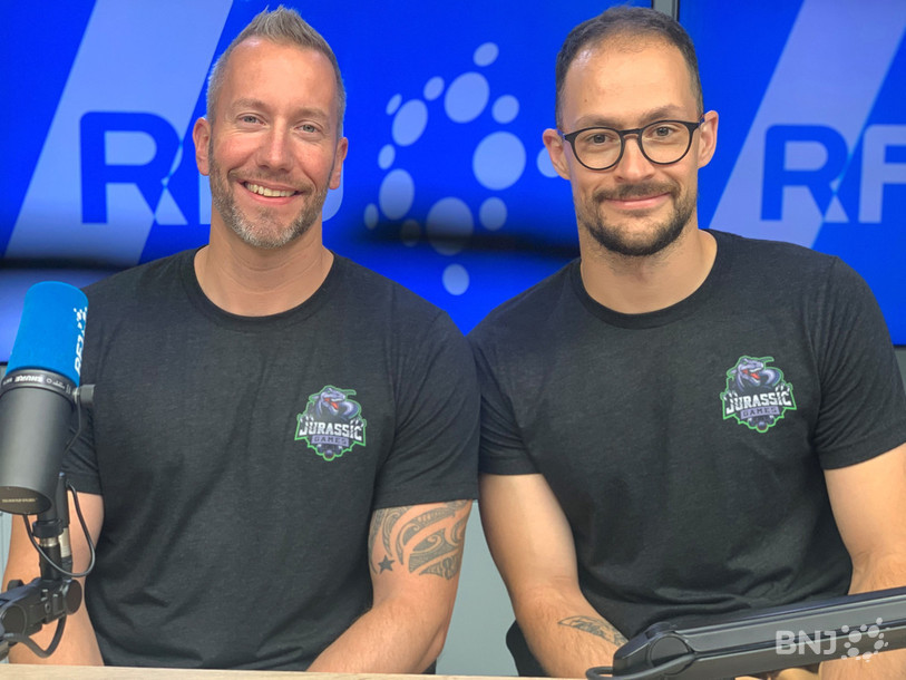 De gauche à droite : Grégory Jubin et Nicolas Prêtre, deux des chevilles ouvrières de l’organisation des premiers Jurassic Games.