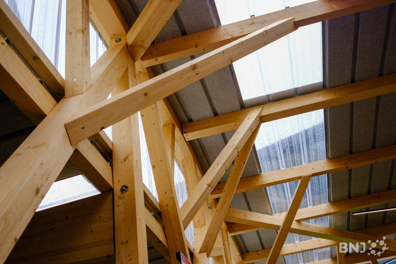 La structure a été réalisée avec du bois attaqué par le bostryche. 