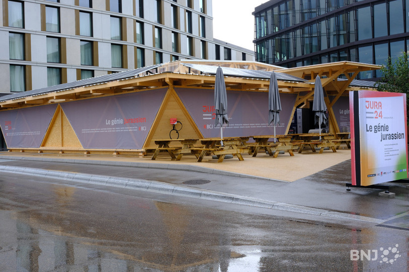 Le pavillon sera démonté à l'issue de l'exposition pour être réinstallé au sud de la gare de Delémont.