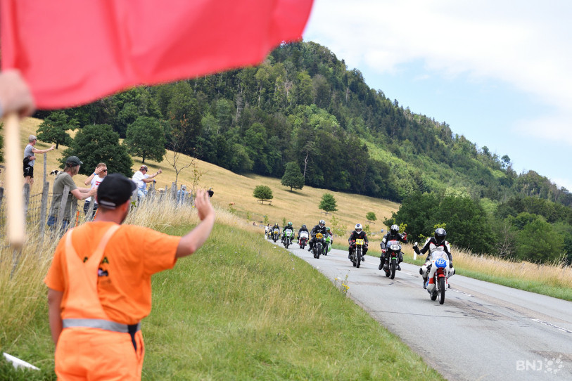 Les motards ont défilé dans les Rangiers ce week-end pour la course de côte Boécourt - La Caquerelle (photo archives : Georges Henz).