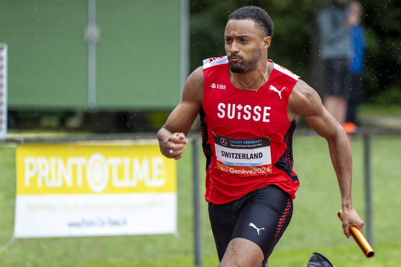 Champion d'Europe du 200m, Timothé Mumenthaler sera présent à La Chaux-de-Fonds. (Photo : Keystone/Martial Trezzini)