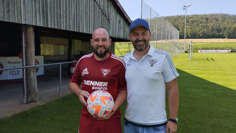 De gauche à droite : Jérémie Kübler et Jérôme Chevrolet Les deux coprésidents du FC Lugnez-Damphreux.