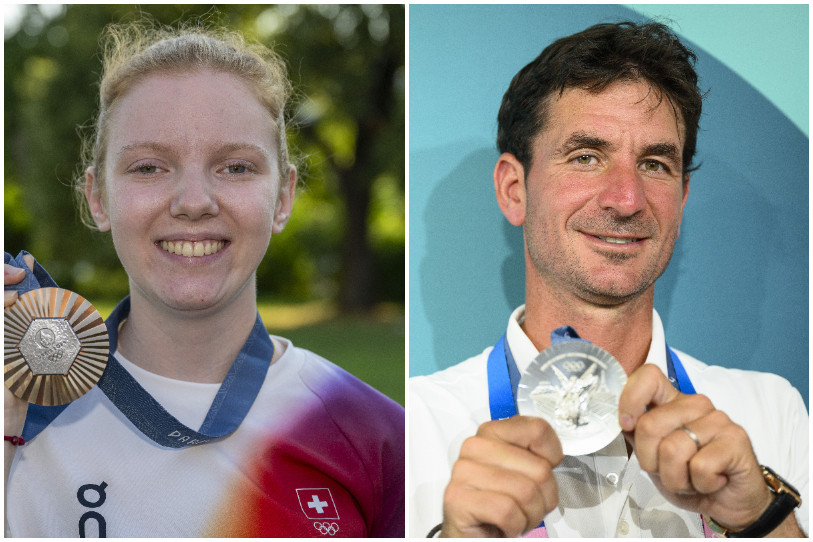 Audrey Gogniat et Steve Guerdat ont fait la fierté du canton. (Photo : KEYSTONE / Peter Schneider / Laurent Gilliéron).