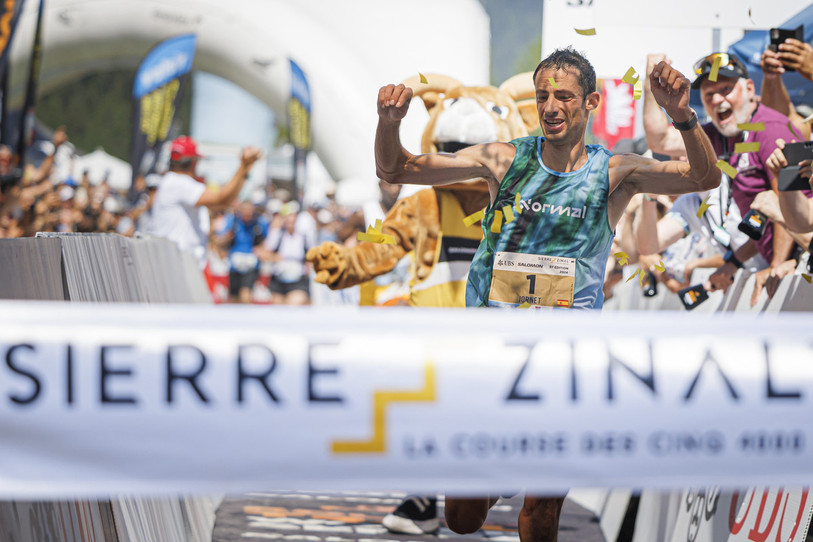 Kilian Jornet a remporté Sierre-Zinal pour la dixième fois ce samedi ! (Photo : KEYSTONE/Valentin Flauraud)