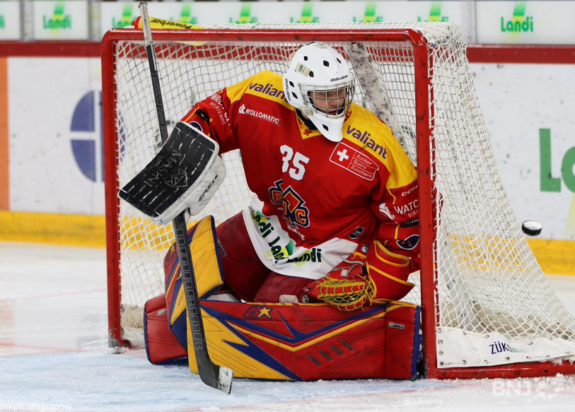Phileas Lachat va troquer son maillot du HC Bienne pour celui de l'équipe de Waterloo, en ligue mineure américaine. (Photo : Mauricette Schnider)