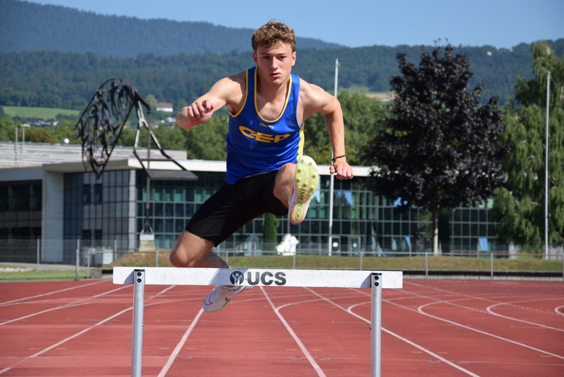 Alexis Perroud (ici à l'entraînement), a été battu en finale des championnats de Suisse juniors.