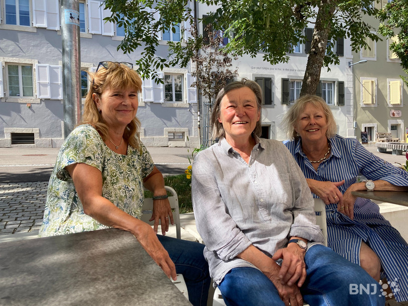 De gauche à droite: Valérie Wyser-Attinger, Isabelle Meyer et Annie Junod de l’association 1000 m. d’auteur·e·s.