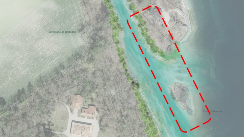 La première phase des travaux de revitalisation de l'Areuse commencera le 2 septembre sur la rive gauche de la rivière. (Photo : Canton de Neuchâtel).