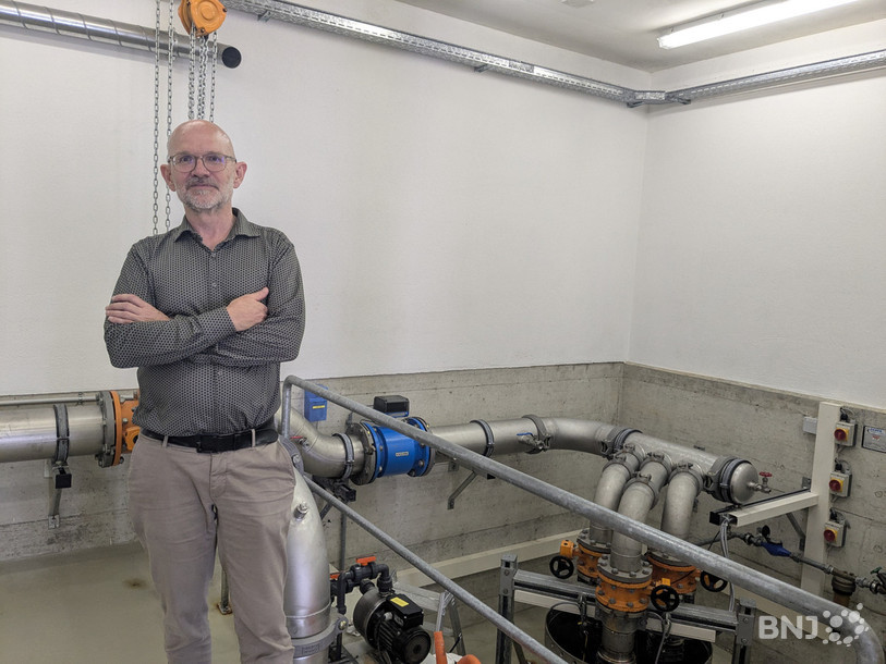 Daniel Hunkeler, directeur du CHYN, dans la station de pompage intercommunale de la plaine d’Areuse, à Boudry.