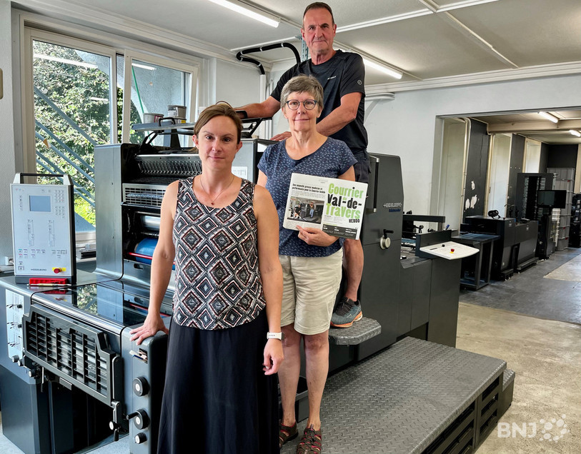 Carole, Isabelle et Duilio Rota sont à la tête de l'imprimerie de Fleurier.