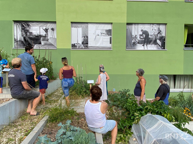 L'exposition de photos en plein air est à découvrir au quartier de Vieux-Châtel, à Neuchâtel, jusqu'au 15 septembre (Photo : Nathalie Ljuslin). 