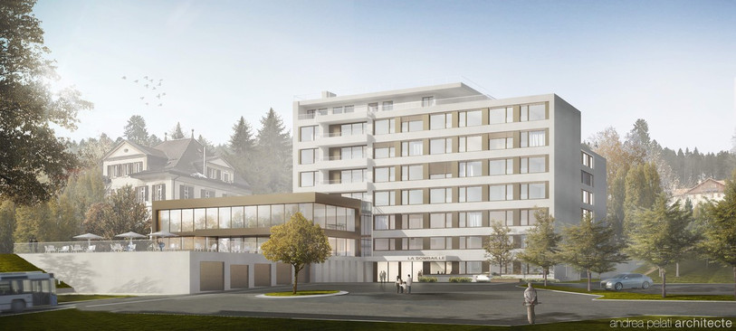 Le nouveau visage de l'EMS La Sombaille à La Chaux-de-Fonds, à l'horizon 2027. ( Images de synthèse : Andrea Pelati architecte SA)