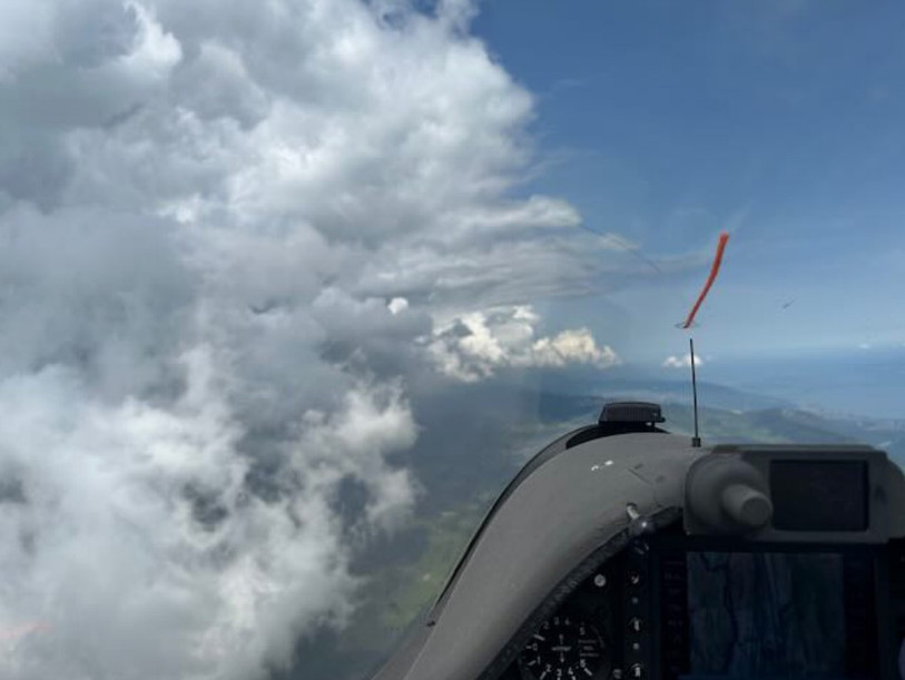 Une image prise d'un des planeurs peu de temps avant l'incident. (Photo : Service suisse d'enquête de sécurité).
