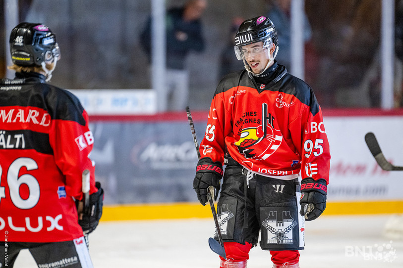Arnaud Schnegg du HC Franches-Montagnes est le meilleur compteur de la saison régulière de MyHockey League. (photo : archives Georges Henz).