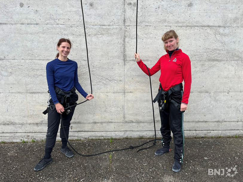 Laetitia Kohler (à gauche) et Rebekka Gather vont prendre de la hauteur pour leur performance de danse verticale.