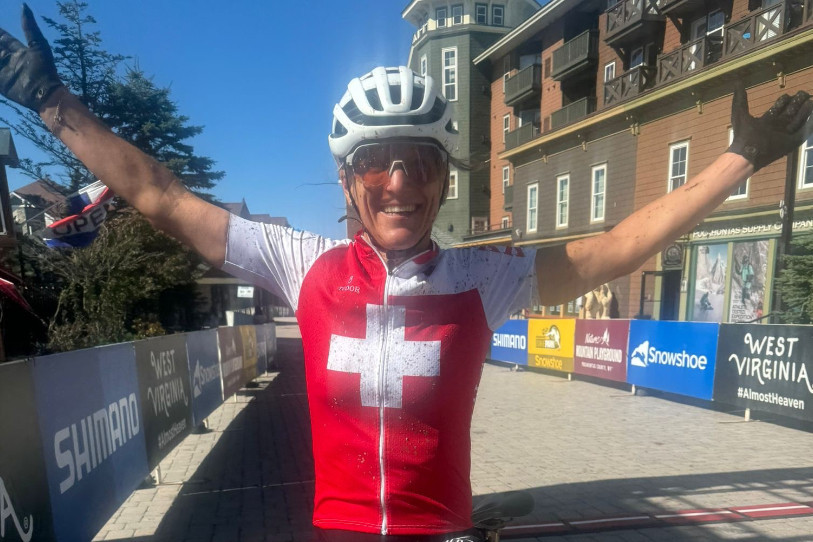 Sandra Stadelmann heureuse de sa performance aux mondiaux de VTT.
