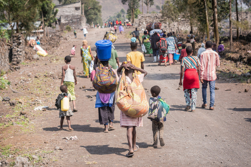 La guerre provoque un important déplacement de la population. (Photo : EPA/MARIE JEANNE MUNYERENKANA).
