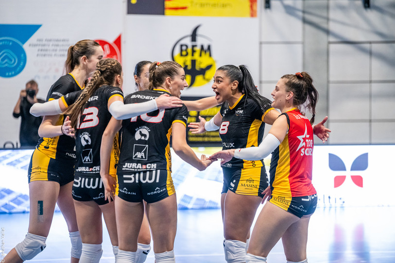 Le Volleyball Franches-Montagnes s'est imposé au terme d'un match fou. (Photo : archives Jonathan Vallat)