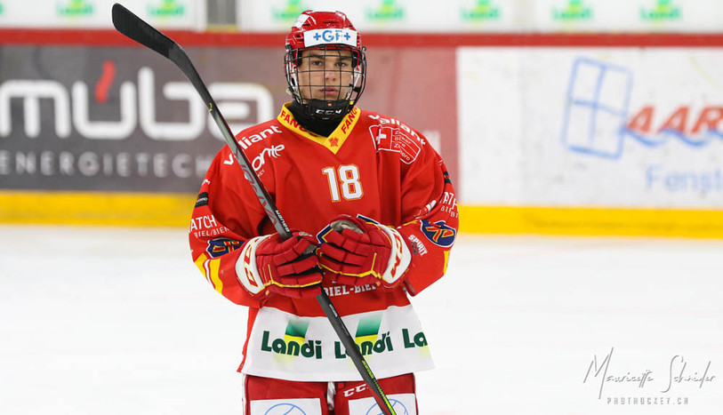 Nolan Cattin fait partie des quatre joueurs jurassiens alignés avec le HC Bienne Spirit en finale du championnat des moins de 20 ans. (Photo: Mauricette Schnider)