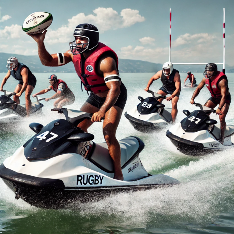 Le rugby c’est cool. Le jetski c’est fun. Alors les deux ensemble c’est le pied.